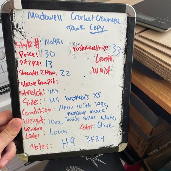 Madewell Crochet Knit Crew Neck 100% Cotton Sweater Tunic Top US Women's XS New - Picture 7 of 7